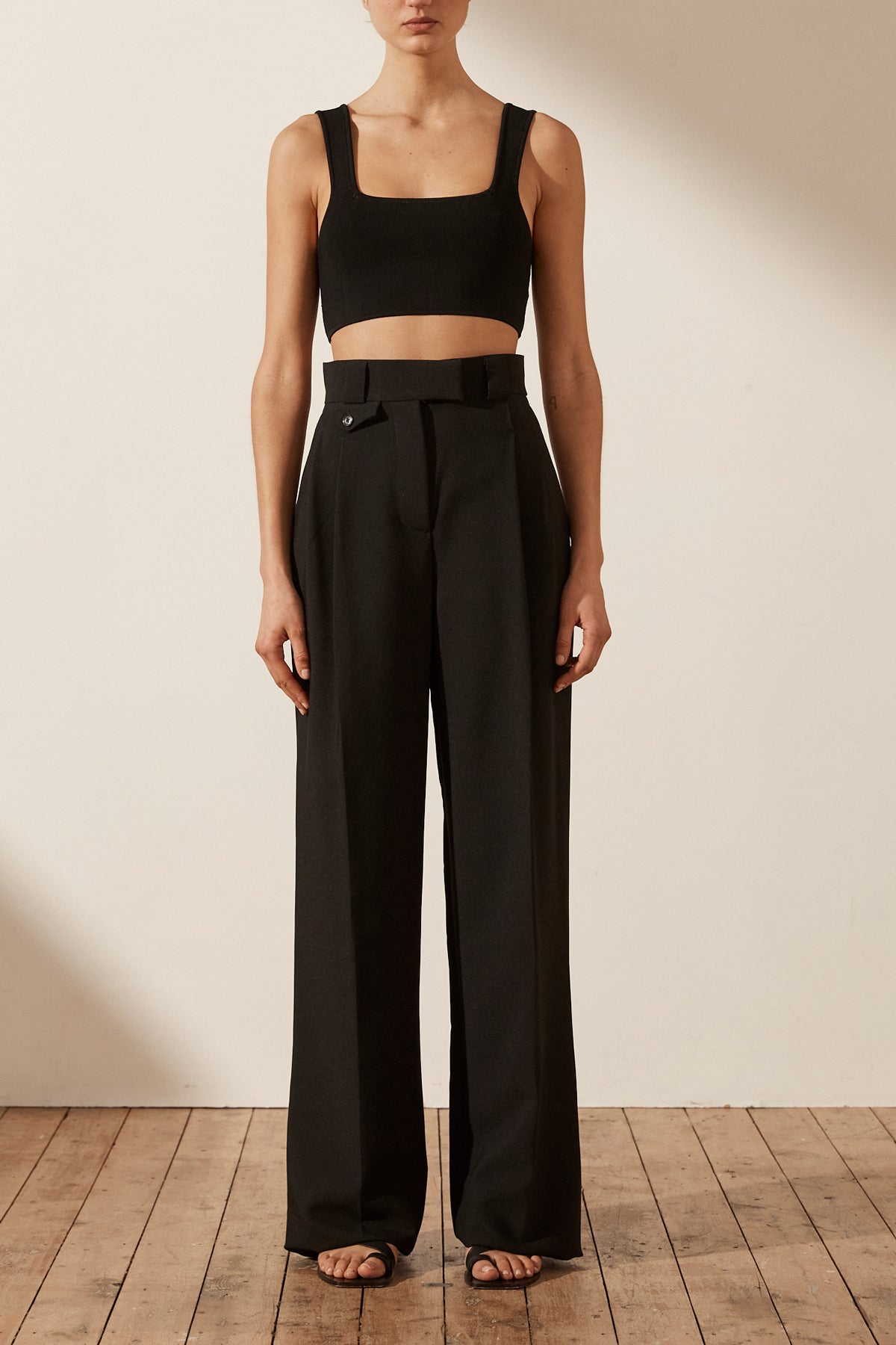 Ivy High Waisted Tailored Pant | Black ...